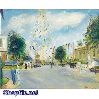 Tranh sơn dầu đường phố vui nhộn